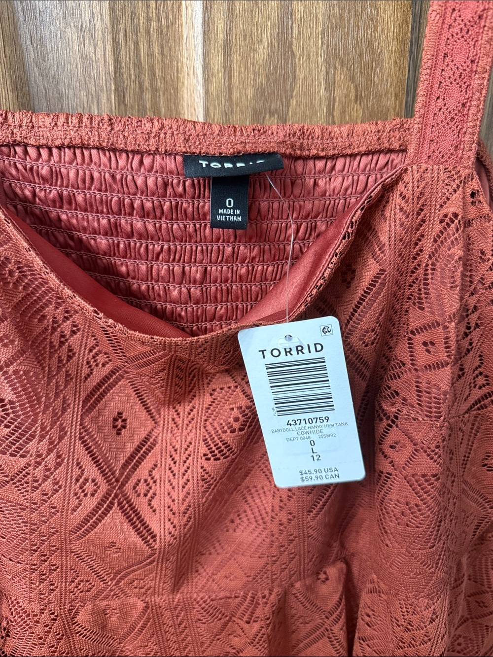 Rust Textured Square-Neck Tank Top - Picture 3 of 7